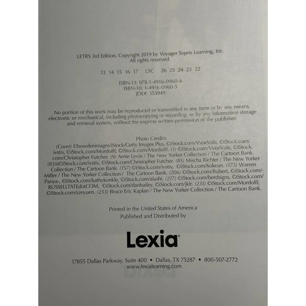 Lexia LETRS Volume 1 Units 1-4 3rd Edition 2019 Professional Learning